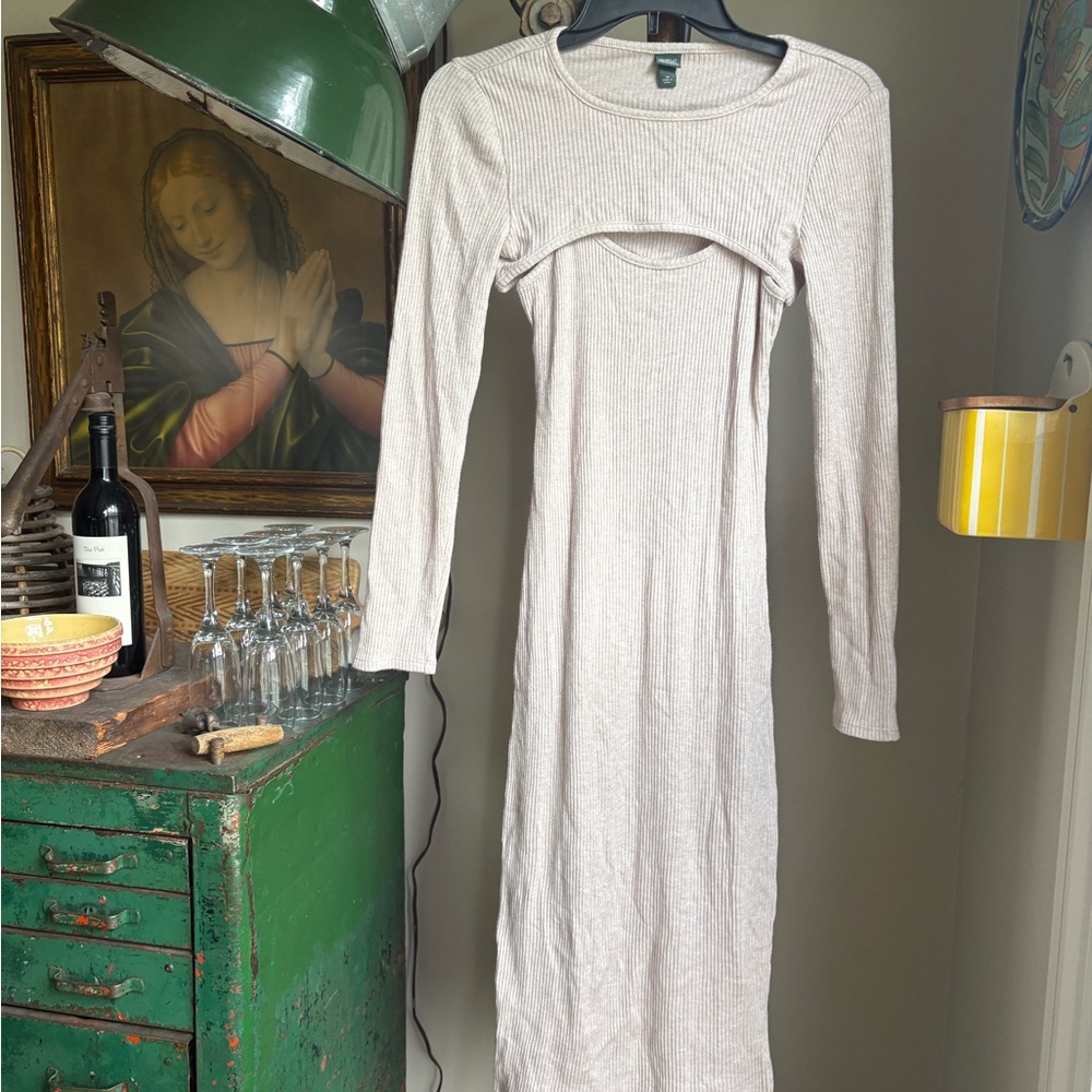 Wild Fable Cream Long Sleeve Dress